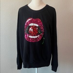 Yellowcake Sequined Sweatshirt Black Size Medium